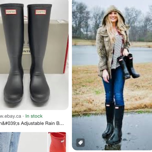 Hunter Black boots. LIKE NEW CONDITION - Picture 3 of 3